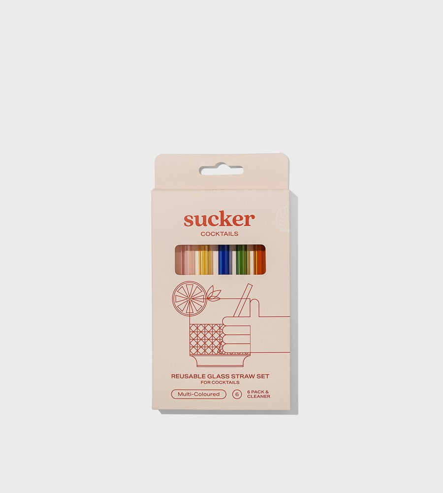 Sucker | Reusable Glass Cocktail Straws | Multi-colour