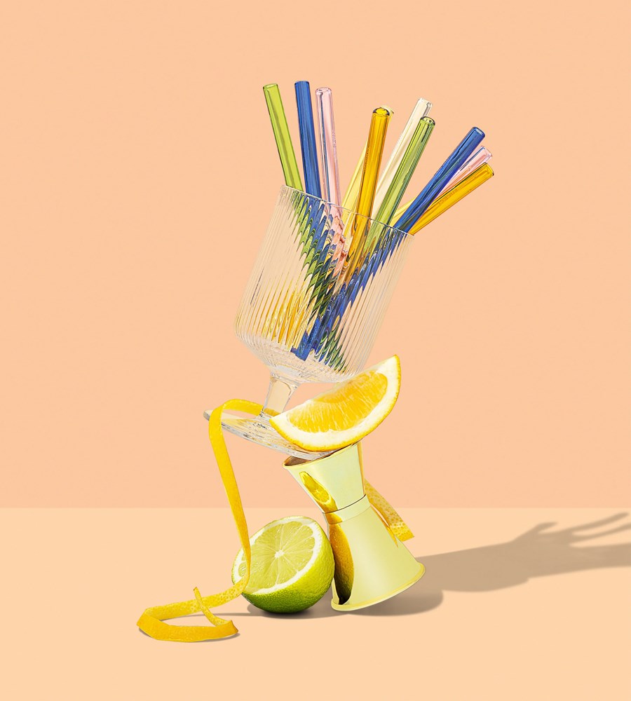 Sucker | Reusable Glass Cocktail Straws | Multi-colour