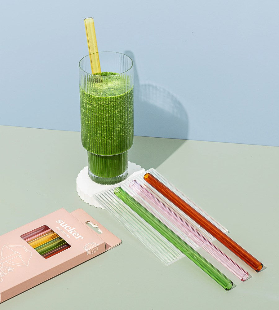 Sucker | Reusable Glass Smoothie Straws | Multi-colour