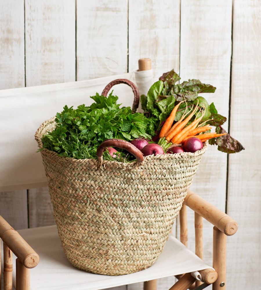 Tangier | Rustic Basket with Leather Handles