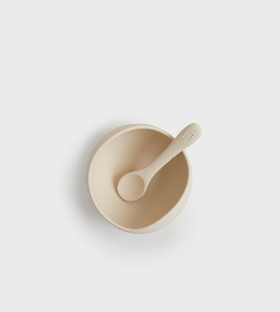 Tiny Table Co. | Suction Bowl and Spoon Set | Sand