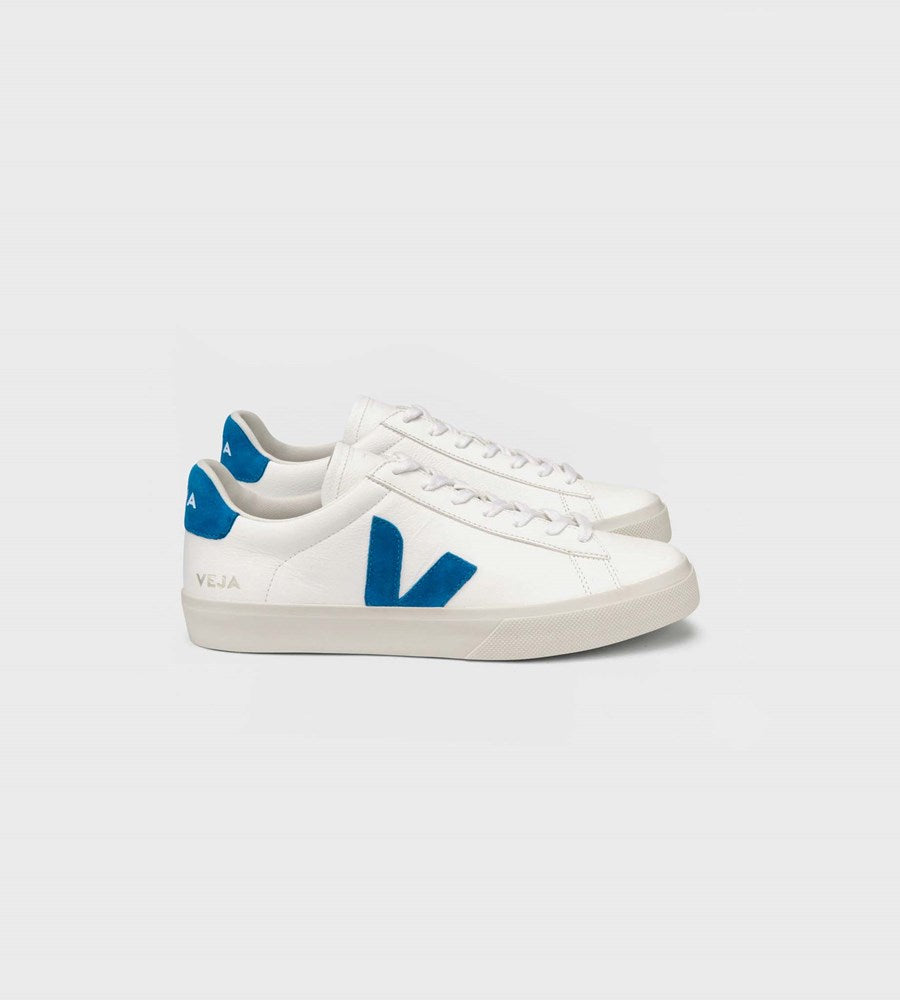 Veja | Campo Chromefree Leather Sneaker | Extra White Swedish Blue