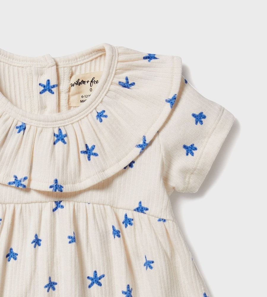 WIlson & Frenchy | Little Starfish Organic Rib Ruffle Dress