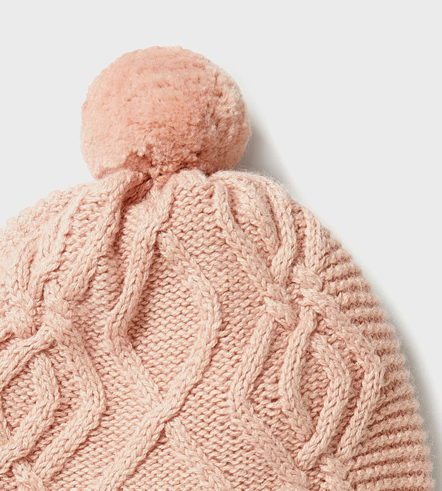 Wilson & Frenchy | Knitted Cable Hat | Rose