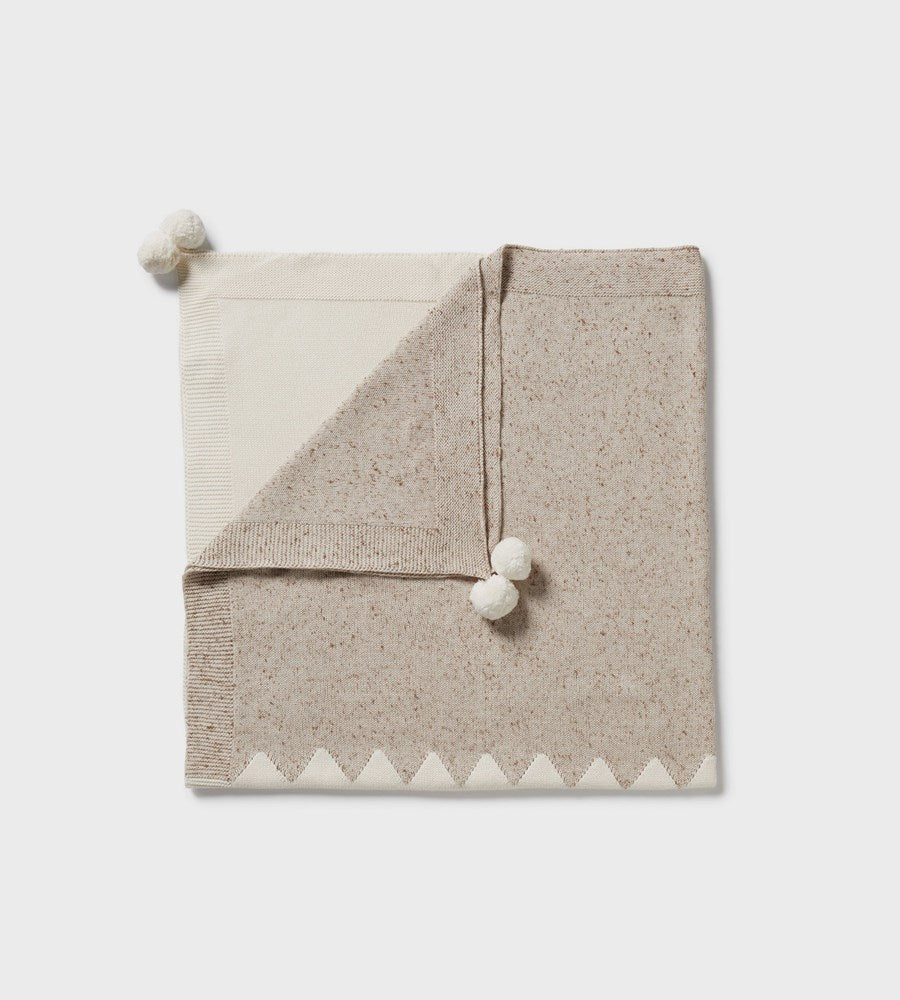 Wilson & Frenchy Almond Fleck Knitted Jacquard Blanket