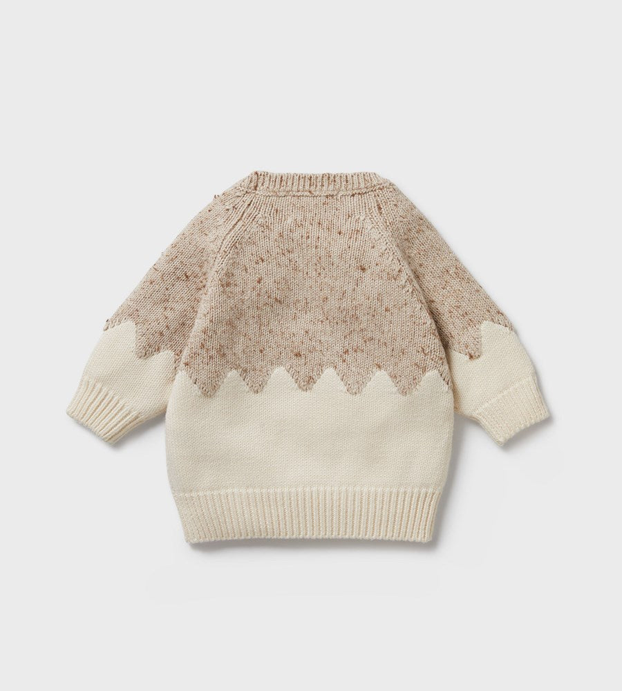 Wilson & Frenchy Almond Fleck Knitted Jacquard Jumper