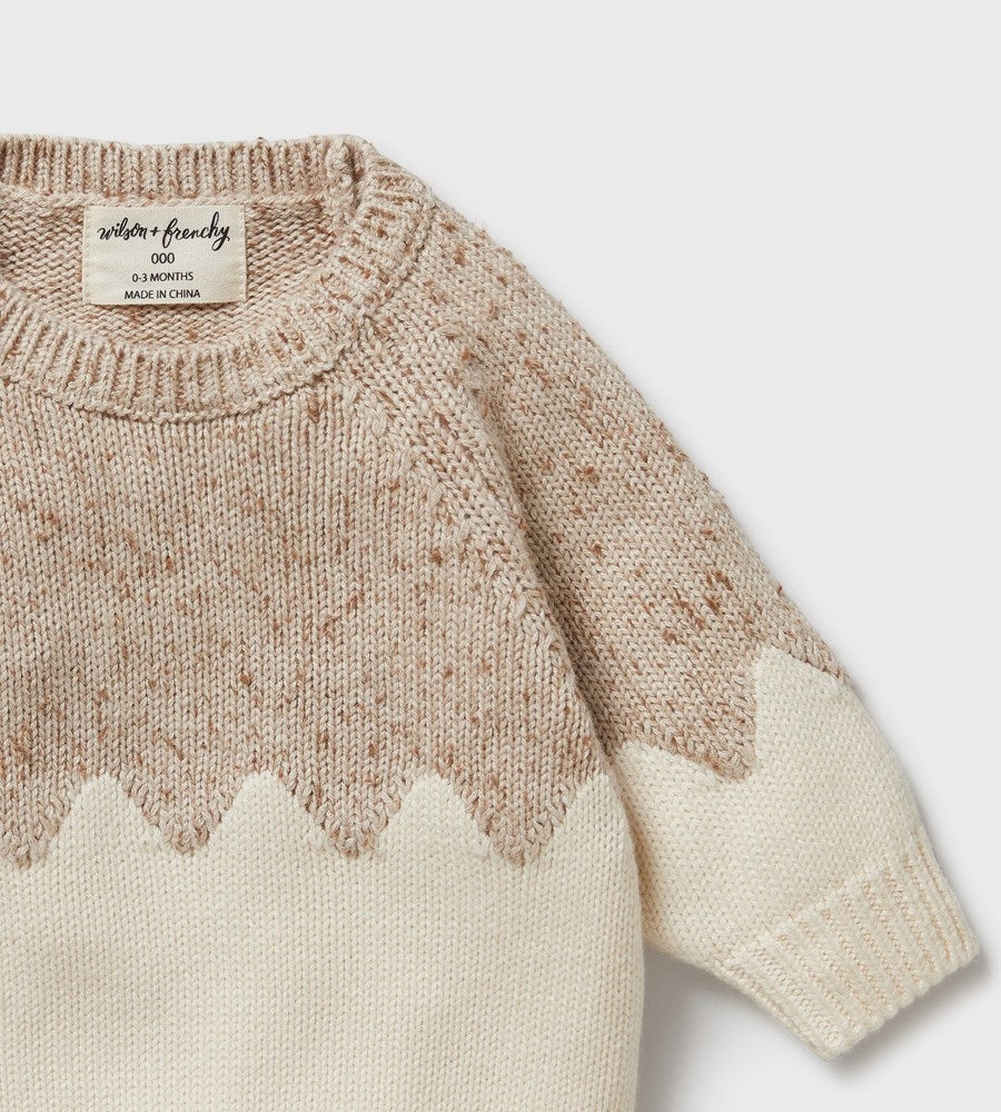 Wilson & Frenchy Almond Fleck Knitted Jacquard Jumper
