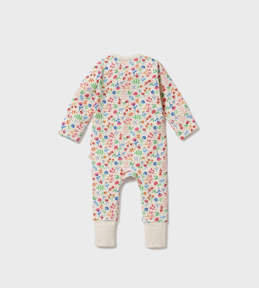 Wilson & Frenchy | Organic Zipsuit with Feet | Tropical Garden