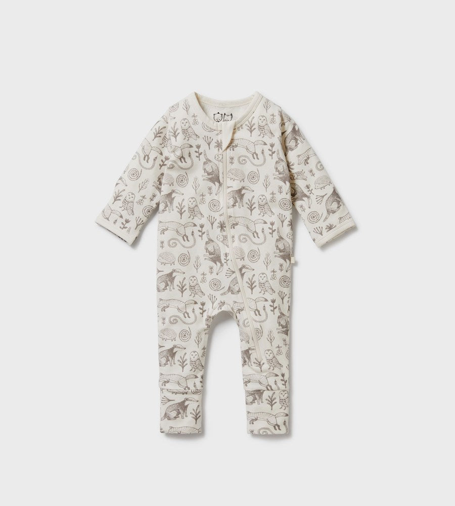 Wilson & Frenchy Tribal Woods Organic Zipsuit with Feet