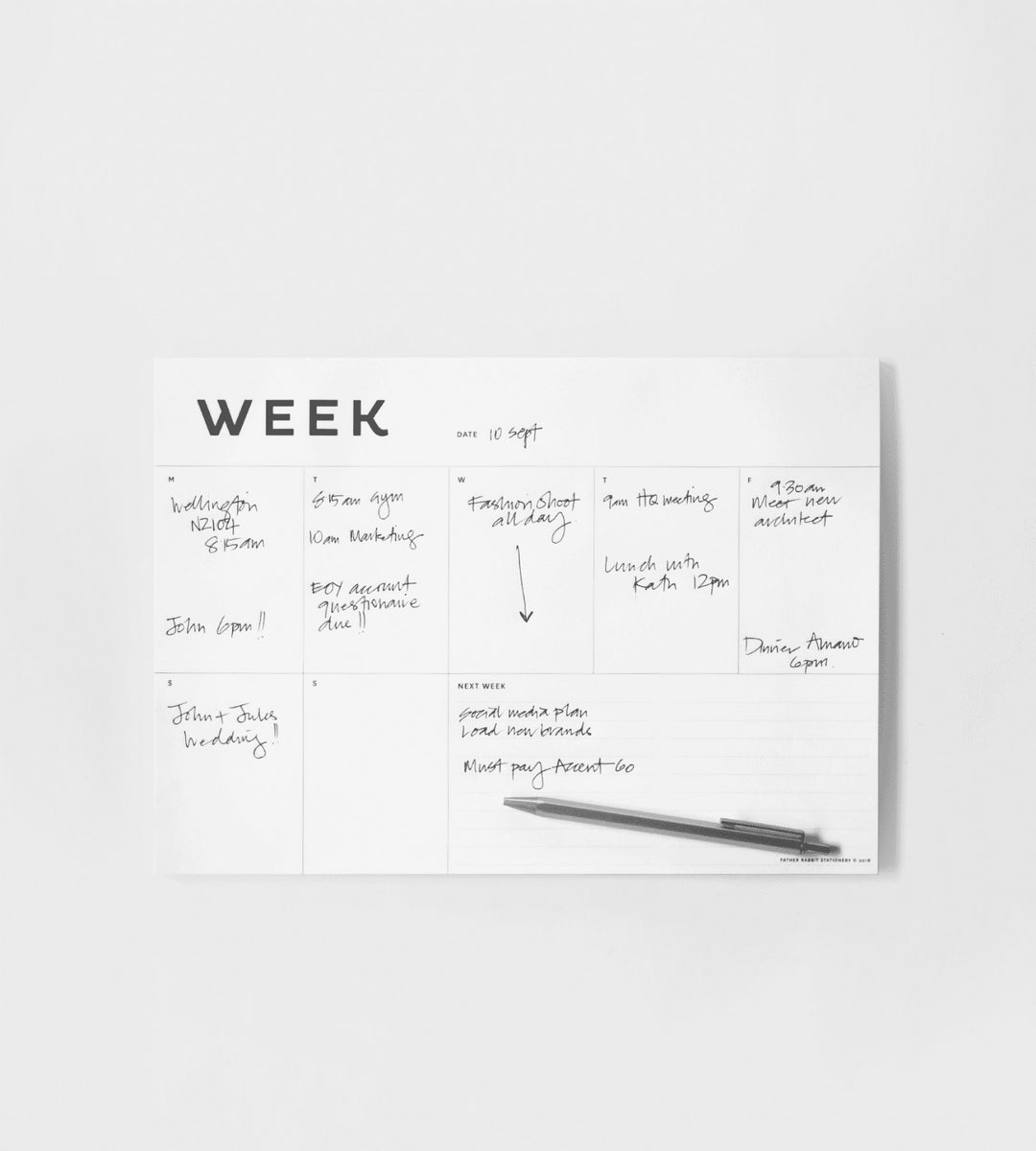 Father Rabbit Stationery | A4 Week Planner