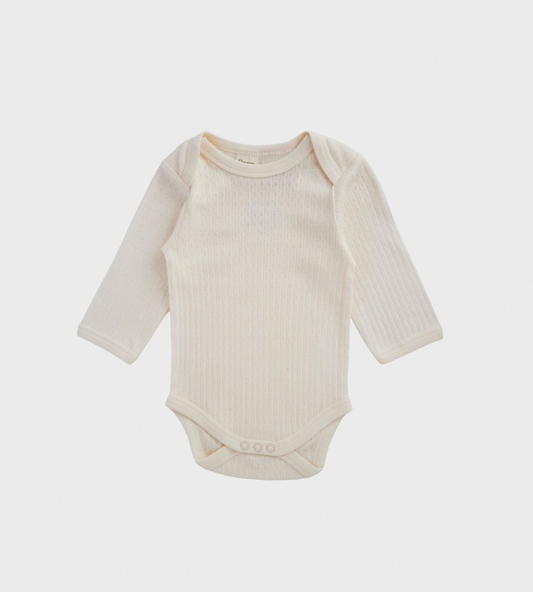 Nature Baby | Long Sleeve Pointelle Bodysuit | Natural